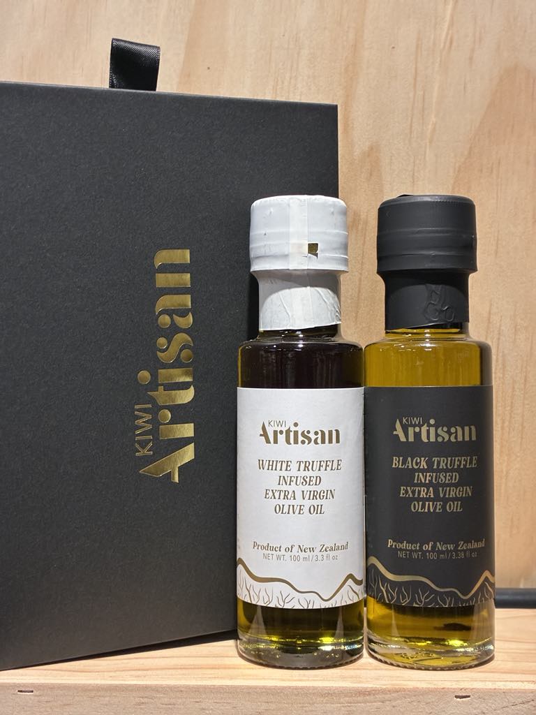 Kiwi Artisan White & Black Truffle Infused Extra Virgin Olive Oil 2x100ml