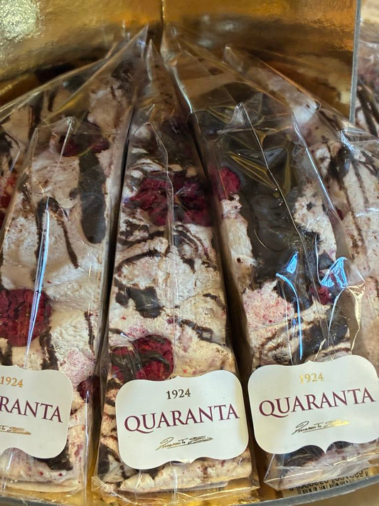 Quaranta Raspberries & Dark Chocolate Nougat 165gm