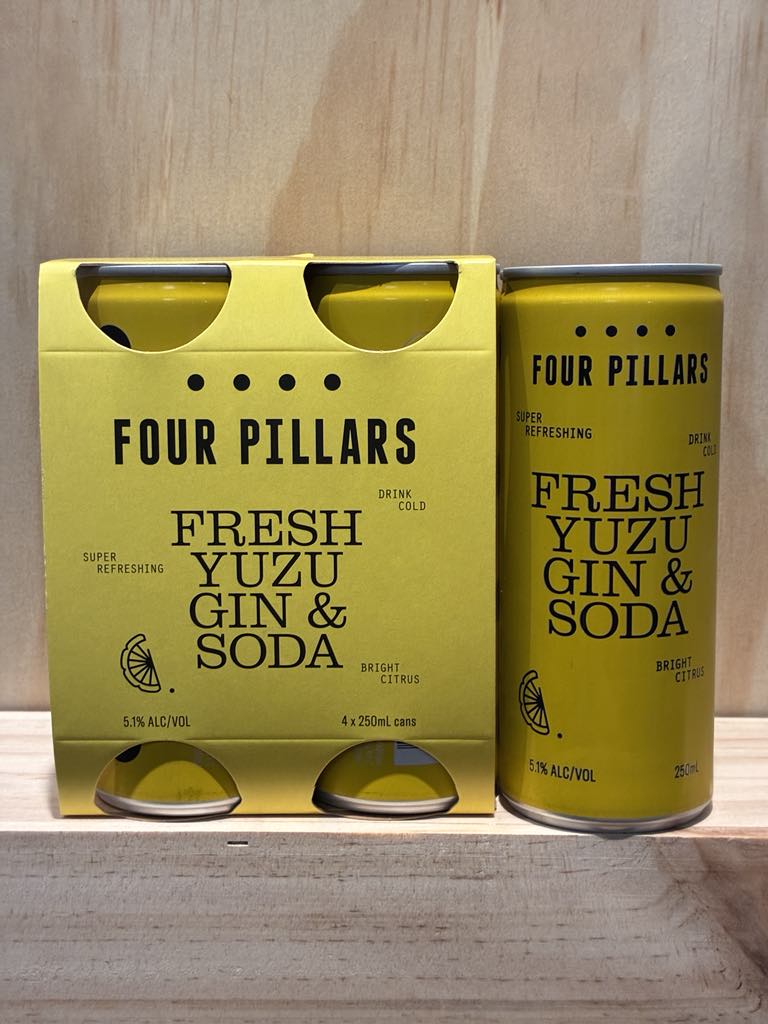 Four Pillars Fresh Yuzu Gin & Soda 4x250ml can