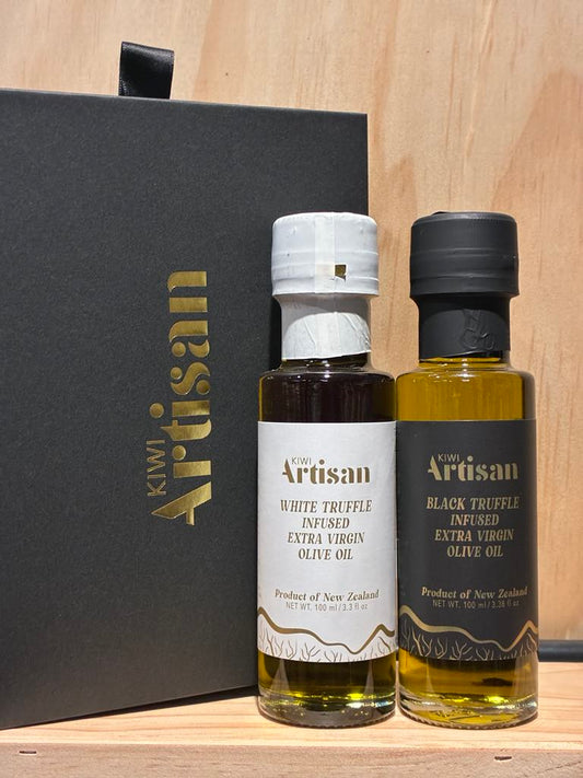 Kiwi Artisan White & Black Truffle Infused Extra Virgin Olive Oil 2x100ml