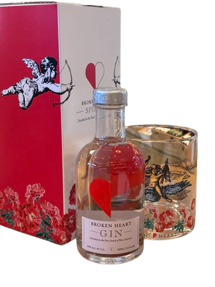 Broken Heart Gin 200ml with Hand Painted Tumbler