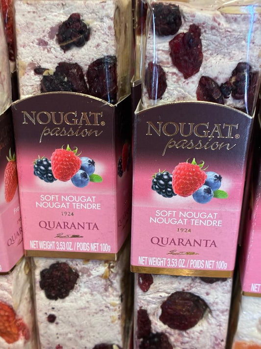 Quaranta Mixed Berries Nougat Bar 100gm