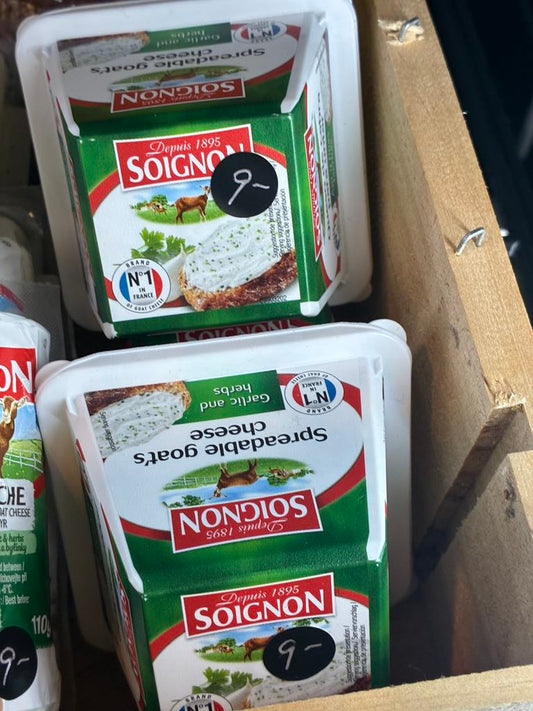 Soignon Spreadable Goats Cheese with Garlic & Herb 140gm
