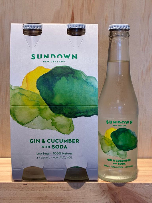 Sundown Gin, Cucumber & Soda 4x250ml